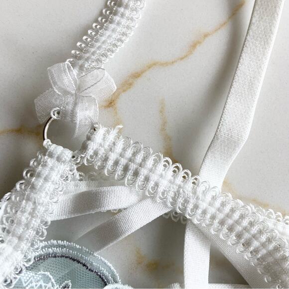 Roma Confidential Snow Queen Snowflake Metallic Sequin Bra Size Small NEW - Picture 11 of 16